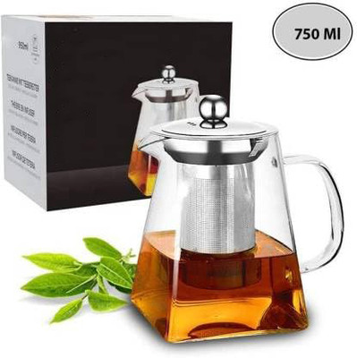 Avastro 750 ml Borosilicate Glass, Bone China Kettle Jug