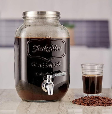 SMILERY 5 Litre Glass Juice Dispenser - Water Pitcher for Detox Water - Mason Jar Bottom Loading Water Dispenser