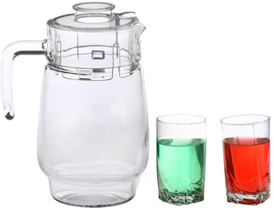 Somil Versatile Transparent Jug & 2 Glass Set for Beverage Service - B7 Jug Glass Set(Glass)