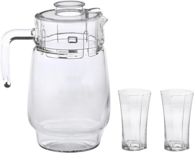 Somil Versatile Transparent Jug & 2 Glass Set for Beverage Service - B27 Jug Glass Set(Glass)