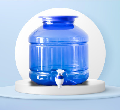 BLVD 10 Liter Plastic Bottle Dispenser Can, BPA Free Blue Handi-1 Bottom Loading Water Dispenser