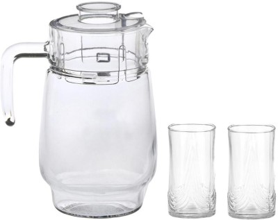 Somil Versatile Transparent Jug & 2 Glass Set for Beverage Service - B35 Jug Glass Set(Glass)