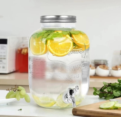 Dautaniya 0.695 L Glass, Stainless Steel Table Top Manual Water Dispenser