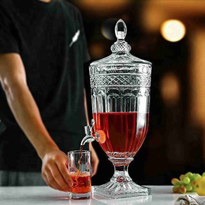 Armin Table Top Manual Juice and Water Beverage Dispenser Glasses 2L Bottom Loading Water Dispenser