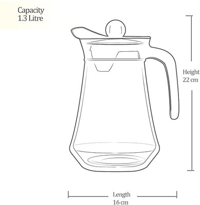 Sarsawal 1.3 L Glass Water Jug