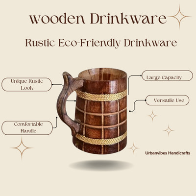 Craftology 0.35 L Wooden Water Jug