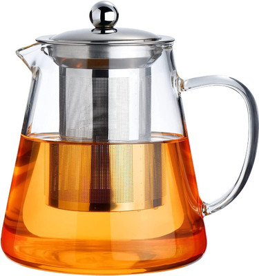 KRISHVIHA 0.75 L Borosilicate Glass Tea Jug