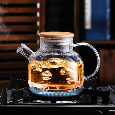 KRISHVIHA 1 L Borosilicate Glass Tea Jug