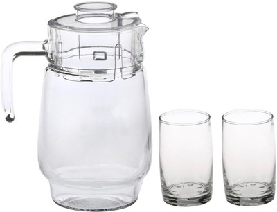 Somil Versatile Transparent Jug & 2 Glass Set for Beverage Service - B17 Jug Glass Set(Glass)