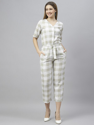 FLAMBOYANT Checkered Women Jumpsuit