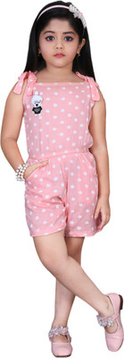 GLAMOUR WORLD GARMENTS Polka Print Girls Jumpsuit
