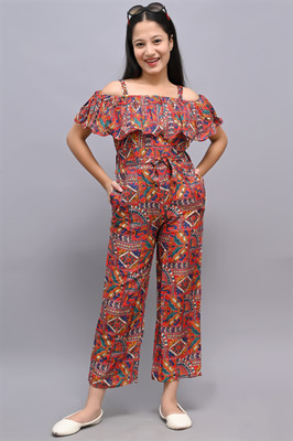 GenM Printed Girls Jumpsuit