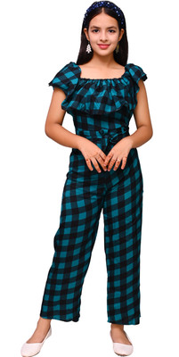 NAIDA Checkered Girls Jumpsuit