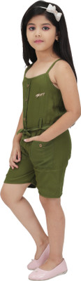 Hipposippo Solid Baby Girls Jumpsuit
