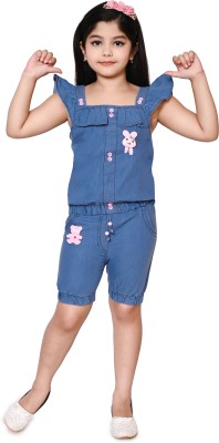 Zenat Solid Girls Jumpsuit