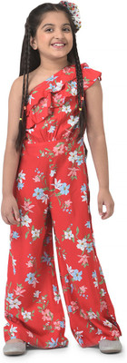 Cub McPaws Floral Print Girls Jumpsuit