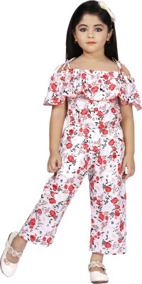 carrydreams Floral Print Girls Jumpsuit