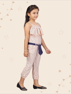 Kidotsav Polka Print Girls Jumpsuit