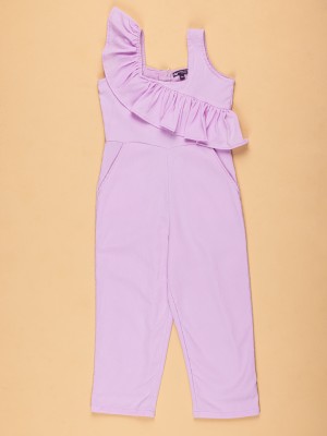 Purple United Kids Solid Girls Jumpsuit