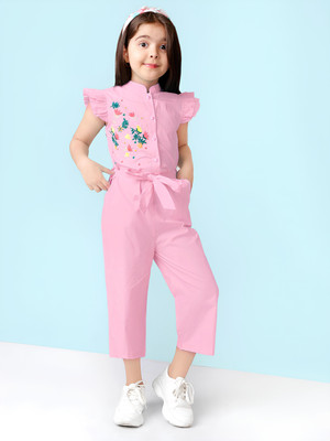 NUR ENTERPRISE Embroidered Girls Jumpsuit