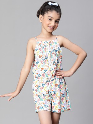 OXOLLOXO Floral Print Girls Jumpsuit