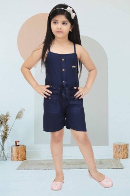 Hipposippo Baby Girls Party(Festive) Jumpsuit Belt(Dark Blue)