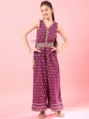 Pspeaches Self Design Girls Jumpsuit