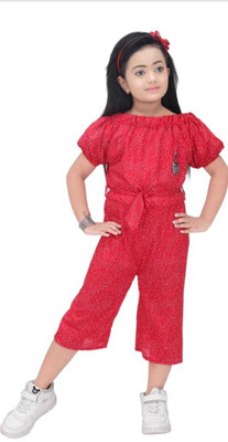 Hipposippo Self Design Girls Jumpsuit
