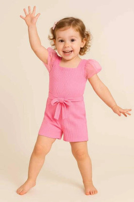 KidzoCollection Solid Baby Girls Jumpsuit