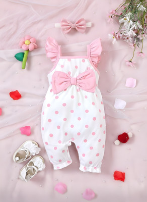 Mythic Fashion Polka Print Baby Girls Jumpsuit