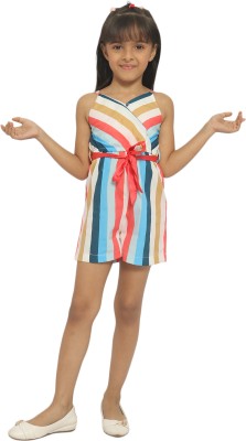 NautiNati Striped Girls Jumpsuit