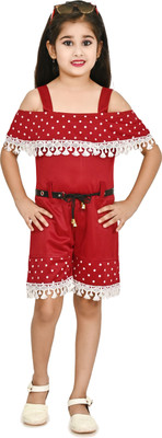 carrydreams Polka Print Girls Jumpsuit