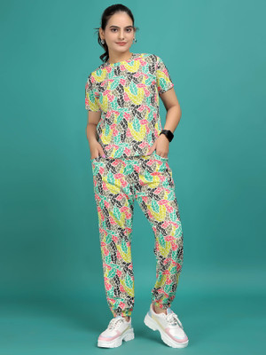 DADX Women Printed Multicolor Top & Pyjama Set