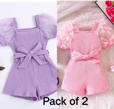 MODESTYLE Self Design Baby Girls Jumpsuit