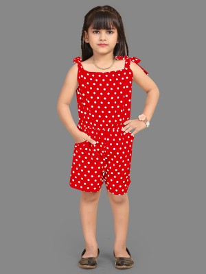 SELVIFAB Polka Print Girls Jumpsuit