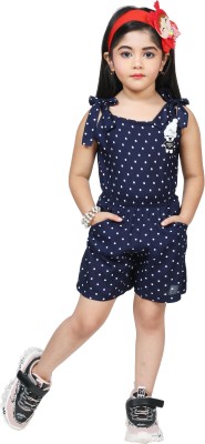 FasheoLab Polka Print Baby Girls Jumpsuit