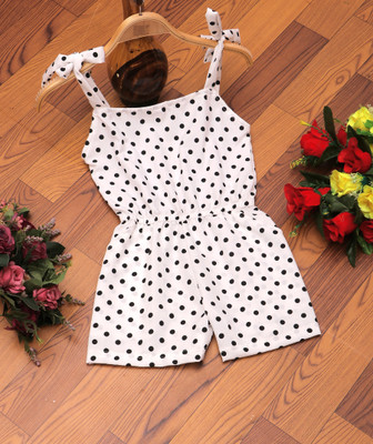 SELVIFAB Polka Print Girls Jumpsuit