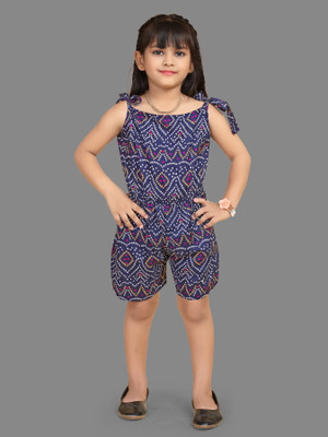 SELVIFAB Polka Print Girls Jumpsuit