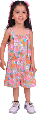 Karvik Couture Floral Print Girls Jumpsuit