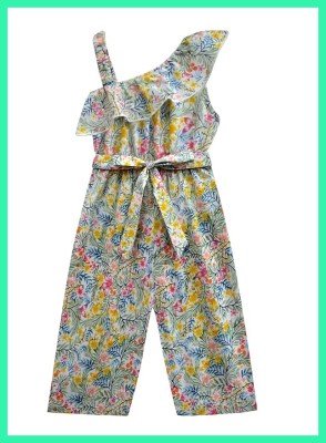 Rukmani Polka Print Girls Jumpsuit