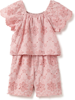 United Colors of Benetton Embroidered Baby Girls Jumpsuit