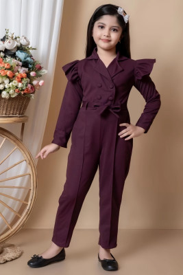 SUNIL COLLECTION Self Design Baby Girls Jumpsuit