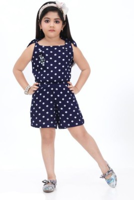 MIRAZ COLLECTION Polka Print Girls Jumpsuit