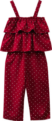 A.T.U.N. Self Design Baby Girls Jumpsuit