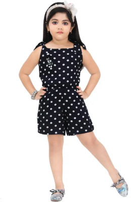 Own Baby Polka Print Girls Jumpsuit
