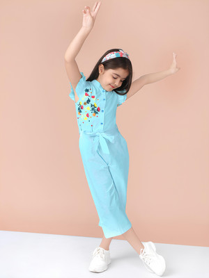 NUR ENTERPRISE Embroidered Girls Jumpsuit