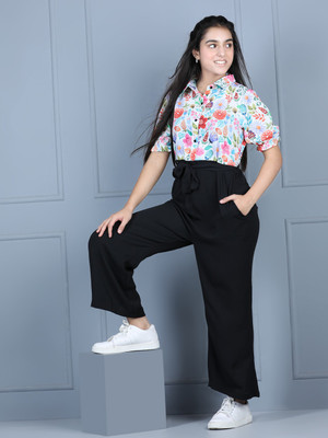 STYLESTONE Floral Print Girls Jumpsuit