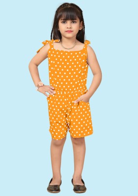 Rnfashion Polka Print Girls Jumpsuit