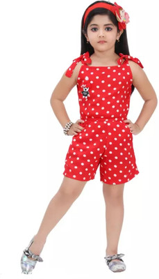 R.M Collection Polka Print Girls Jumpsuit