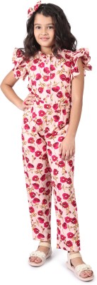 SILK SPARROW Floral Print Girls Jumpsuit